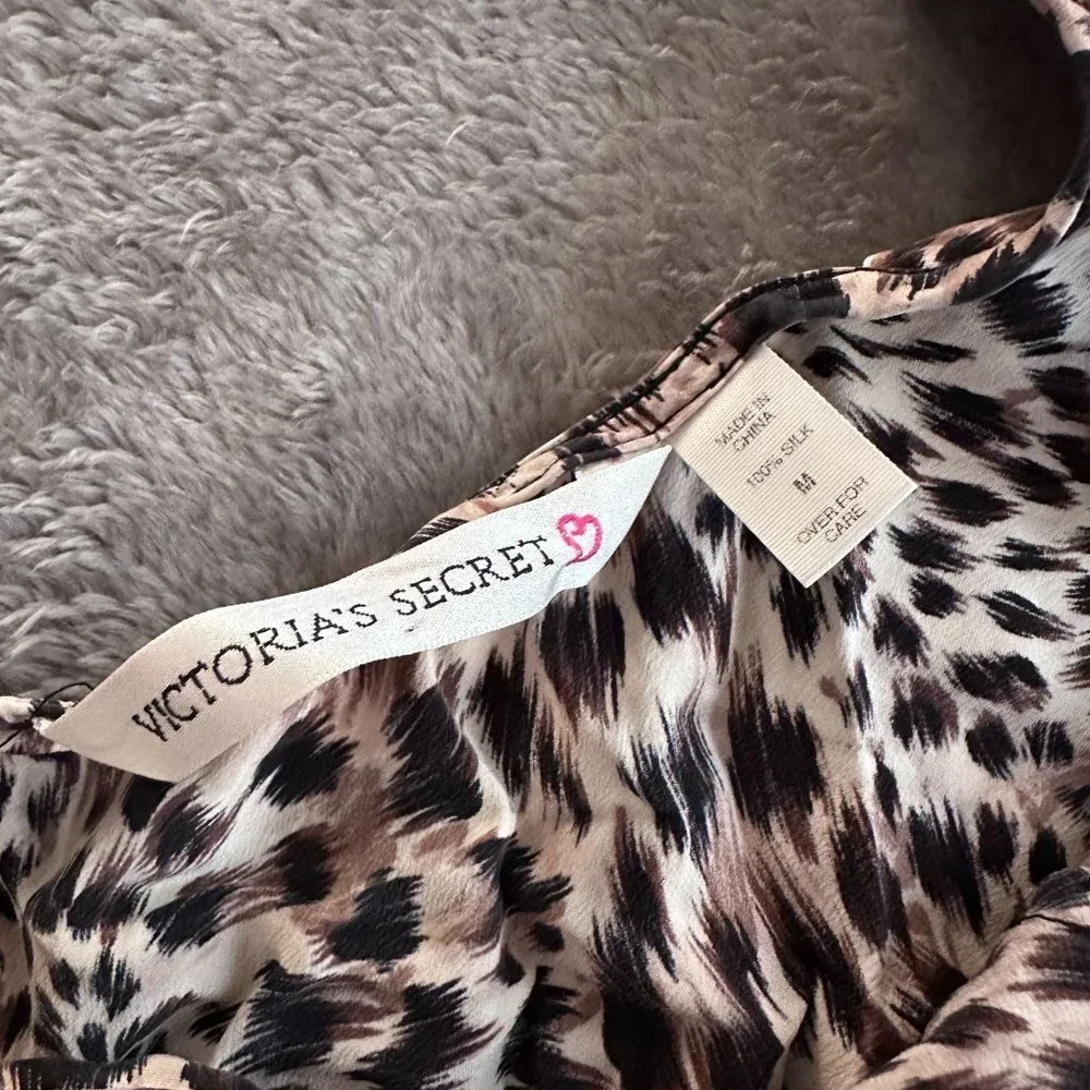 Victoria's Secret 100% Silk Animal Print Slip Dress Women's MEDIUM - Picture 4 of 7